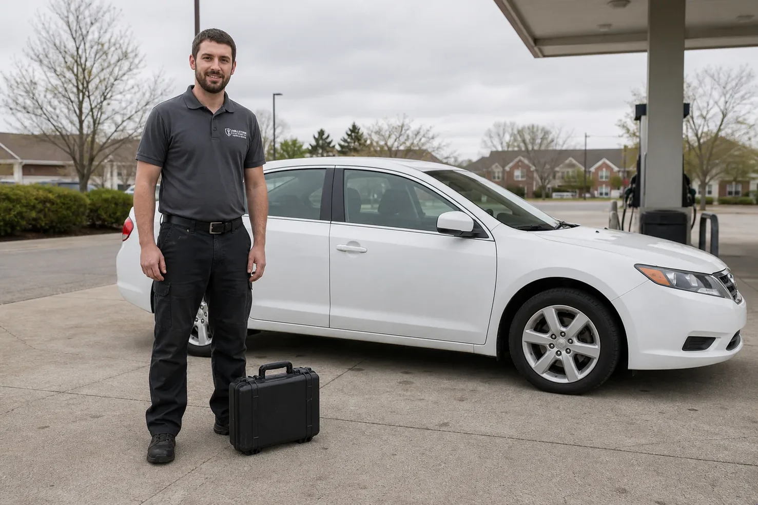 Millstone Locksmith Services technician opening a locked car in San Marcos
