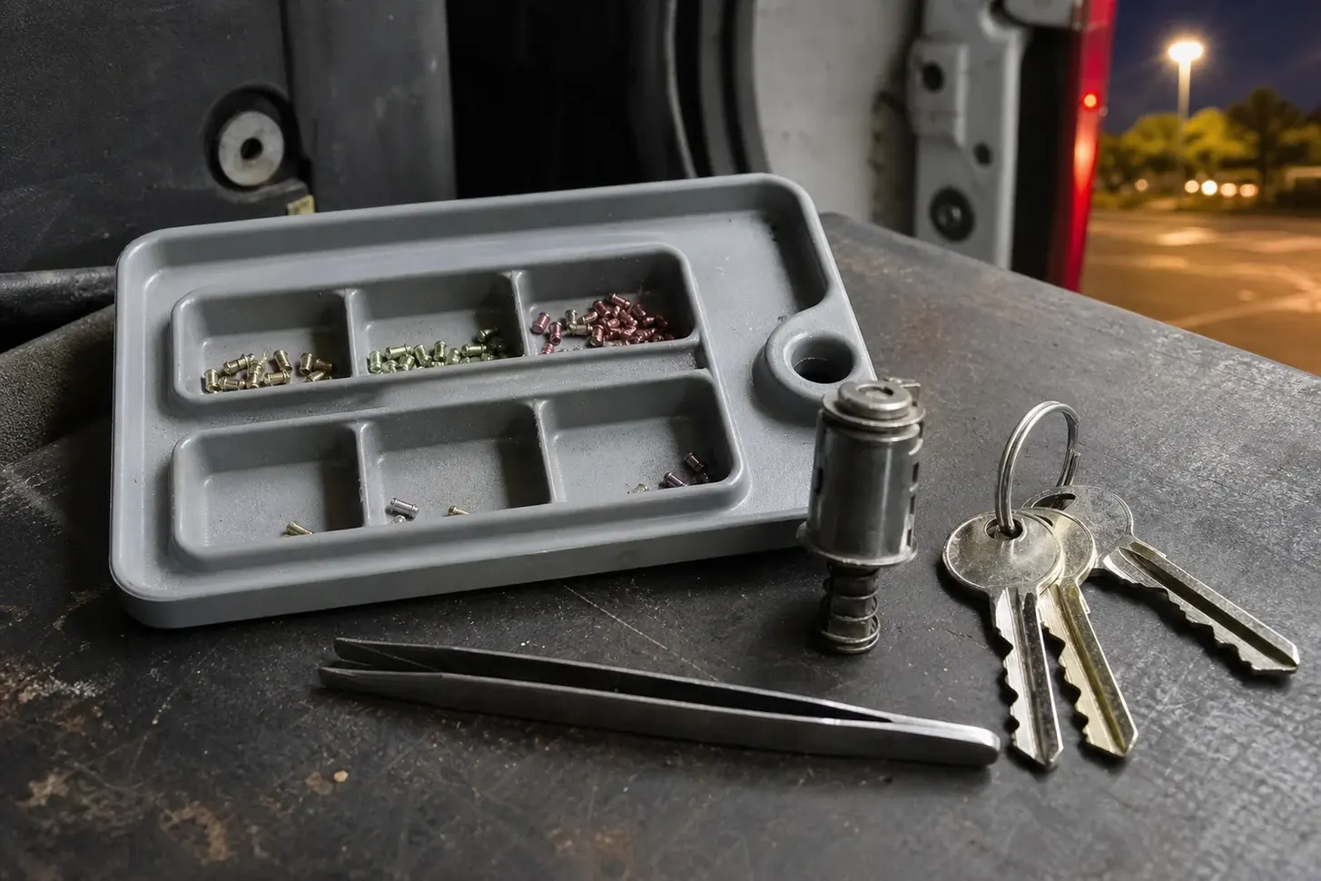 Pinning tray and new keys for a master key system, San Marcos, TX